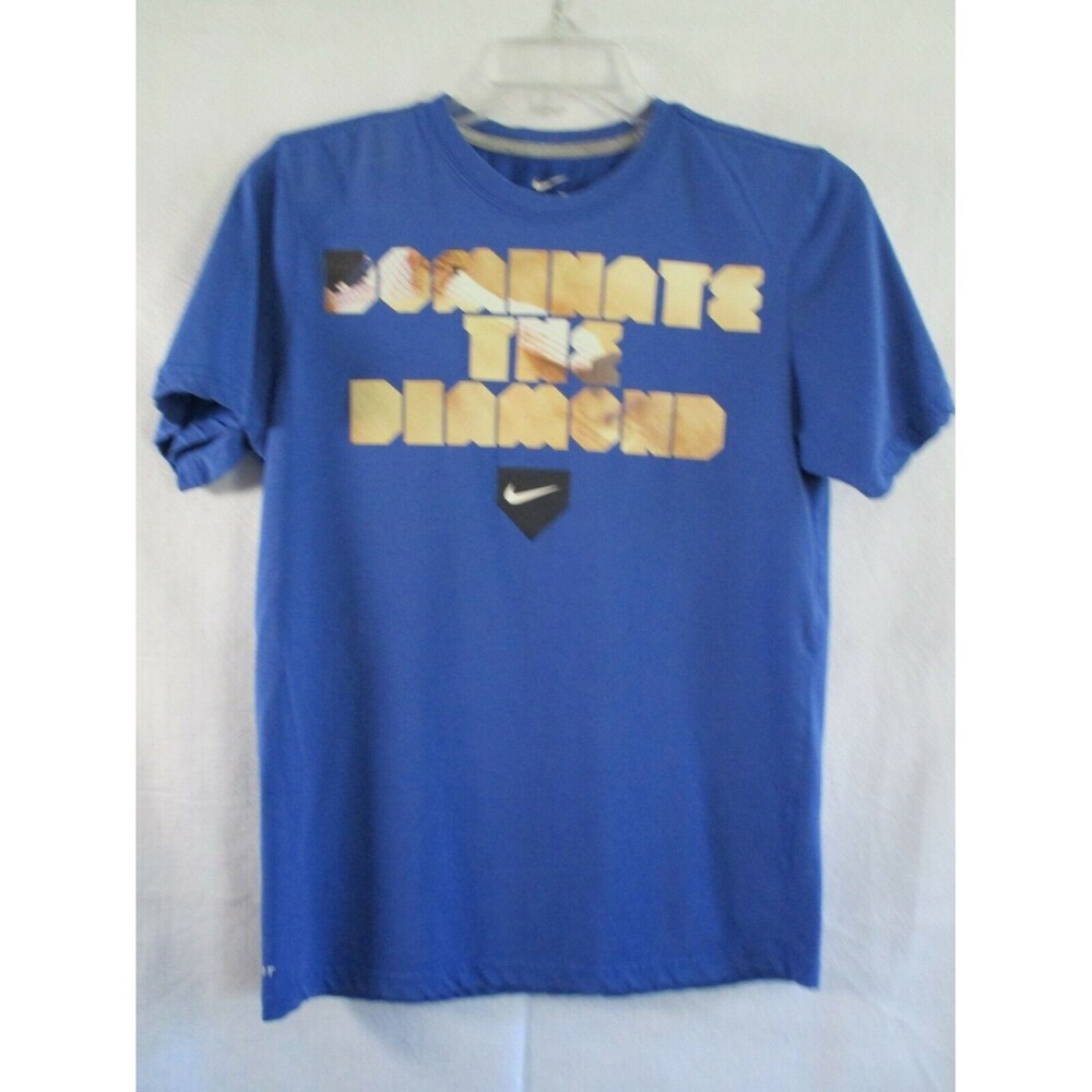Nike Dri - Fit Small Men's Blue T-shirt Size Small   Dominate the Diamond
